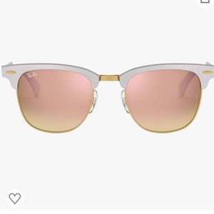 Ray-Ban Clubmaster Aluminum with Pink Lenses